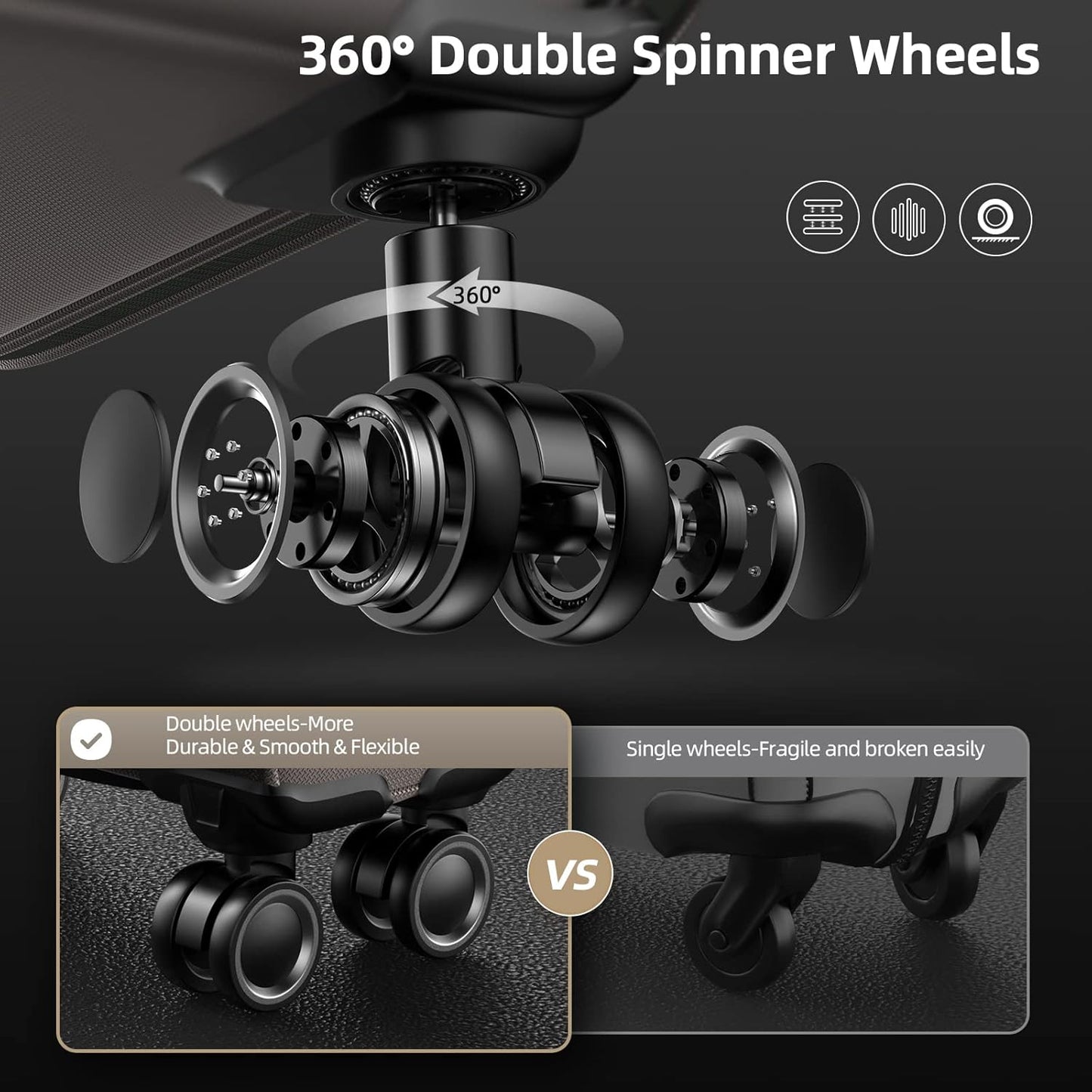 SHOWKOO Luggage Sets 3 Piece Softside Expandable Lightweight Durable Suitcase Sets Double Spinner Wheels TSA Lock Light Coffee (20in/24in/28in)