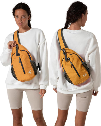 WATERFLY Crossbody Sling Backpack Sling Bag Travel Hiking Chest Bag Daypack