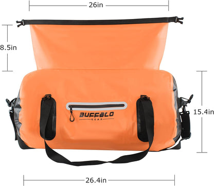 Buffalo Gear Waterproof Duffle Bag 40L 60L 80L Roll-top Dry Bag Heavy Duty Waterproof Duffel Travel Bag for Kayaking Rafting Boating Fishing Camping