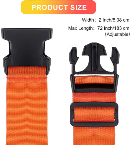 Luggage Straps for Suitcases TSA Approved, Travel Belt Suitcase Belt, Suitcase Straps TSA Approved, Luggage Belt Strap TSA Approved, Travel Straps for Luggage, 4Pcs Luggage Band Orange, Green