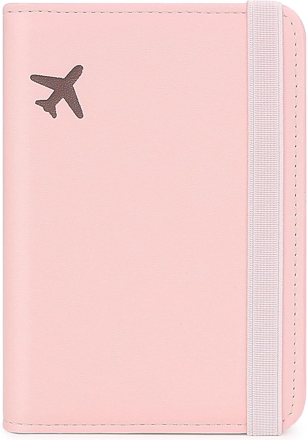 Passport Holder for Travel, Rfid Passport Cover Case, Passport Wallet Women Travel Essentials Accessories Document Organizer with Elastic Band, Pink