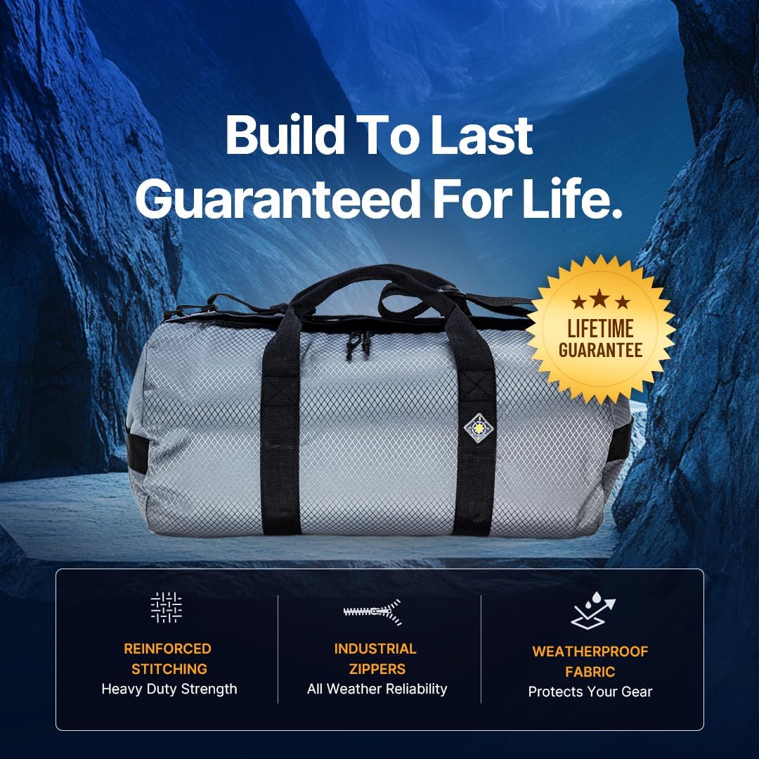 North Star Sports Foldable Duffle Bag for Travel, Gym & Outdoor Camping | Tough and Packable Sport Equipment Bag & Gear Organizer | Heavy Duty Large Duffel Bags for Traveling