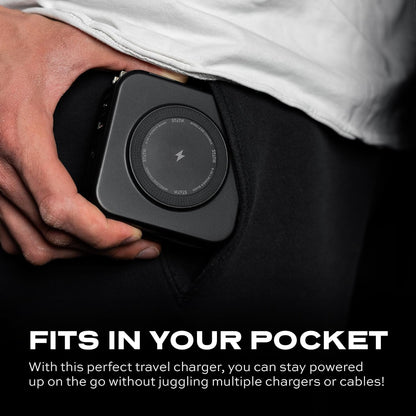 STATIK SmartCharge 5-in-1 Travel Power Bank with Wall Plug & Built in USB C Cables, 10000mAh International Travel Essentials & European Portable Charger, Compatible with iPhone 16/15/14 iPad & Samsung