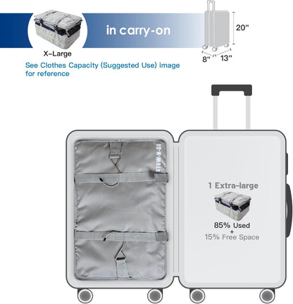 Stow-N-Go Travel Luggage Organizer – Portable Hanging Travel Shelves, Carry-On Closet Organizer, Hanging Packing Cubes, Collapsible Carry-On Organizer for Cruises & Hotels. Light Gray - XL
