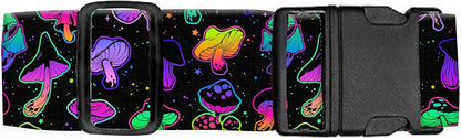 Luggage Straps for Suitcases Travel Belt Accessories, Cute Suitcase Strap, Adjustable Luggage Belt Strap, Heavy Duty with Quick-Release Buckle Luggage Strap Purple Mushrooms