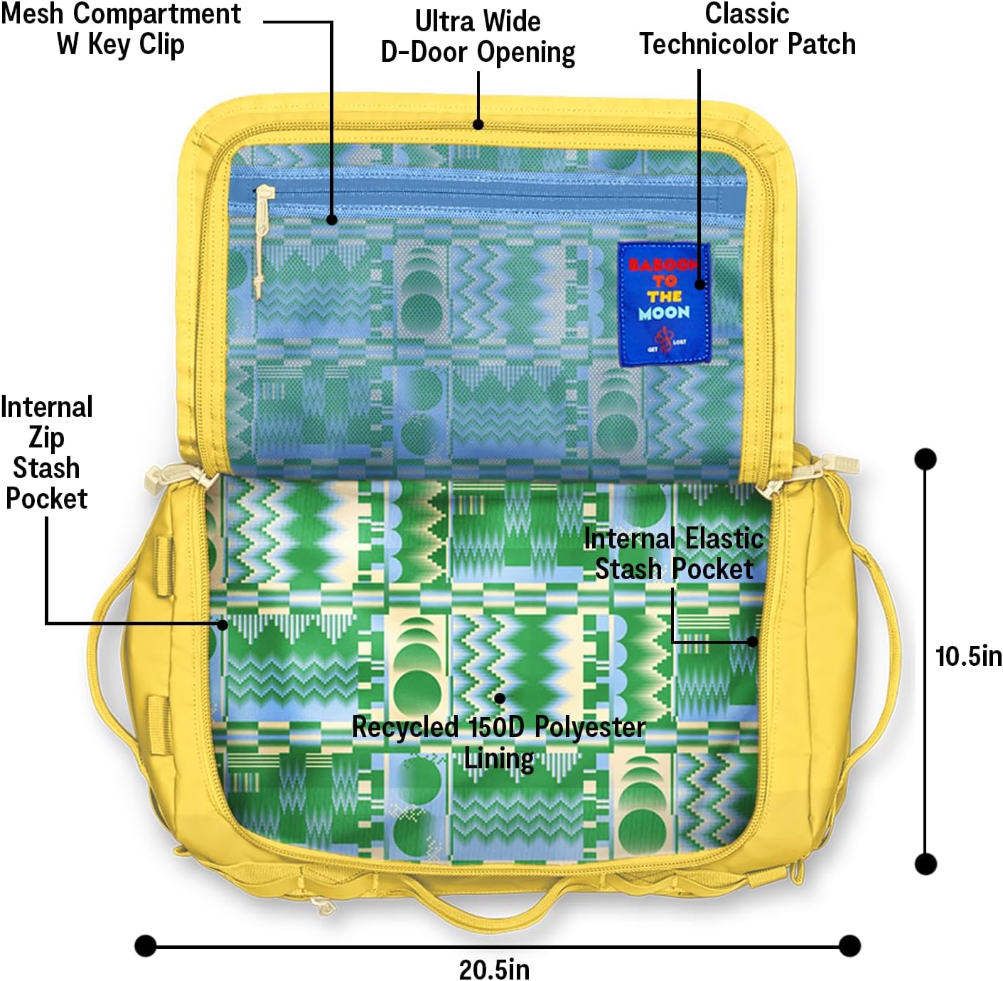 Baboon to the Moon Go-Bag Small 40L – Detachable Straps, Small Duffle Bag for Travel, Gym Bag for Women, Mens Travel Bag, Duffel Bags for Traveling, Travel Duffel Bags for Women (Amber)