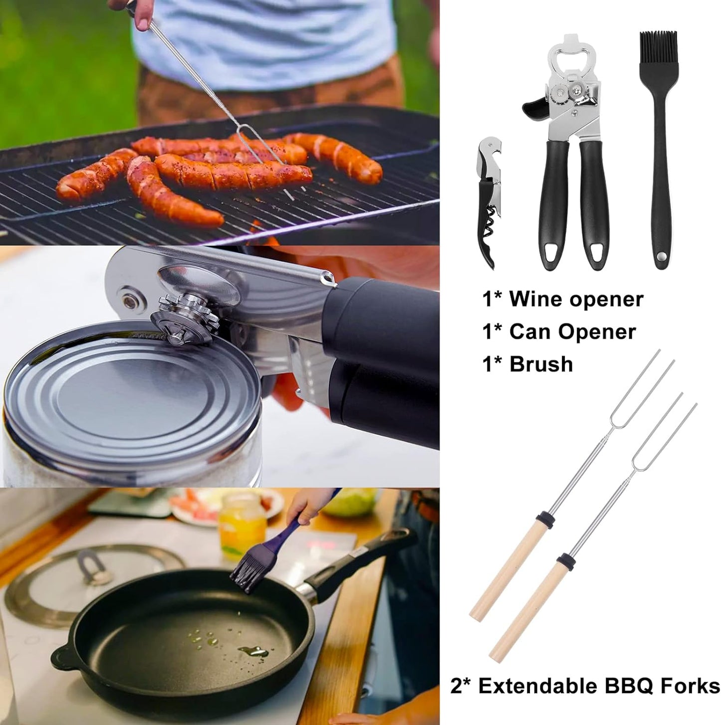 35 Pcs Camping Kitchen Utensil Set Outdoor Kitchen Gear, Outdoor Cooking and Grilling Utensil Travel Set Perfect for Camping Accessories Cooking, RV Camp. Camping, BBQs, Parties and More