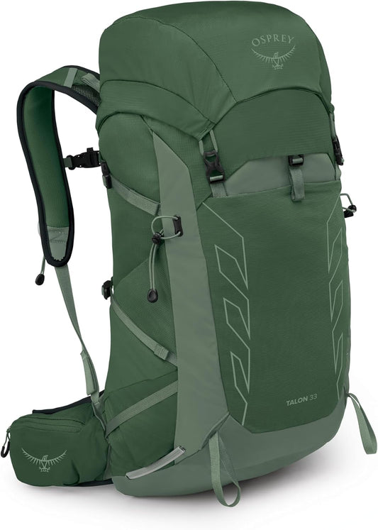 Osprey Talon 33L Men's Lightweight Hiking Backpack with Hipbelt, Green Canopy/Pine Leaf