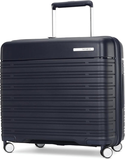 Samsonite Elevation Plus - Medium Hardside Luggage - Scratch Resistant Polypropylene Shell, RightHeight™ Adjustable Handle, Integrated AirTag Holder, TSA Lock, WetPak™ Compartment - Midnight Blue