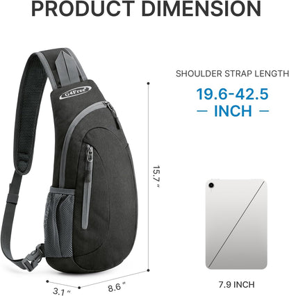 G4Free Sling Bag for Men Women, Small Crossbody Backpack Lightweight Chest Shoulder Bags for Travel, Outdoor and Sports (Dark Grey)