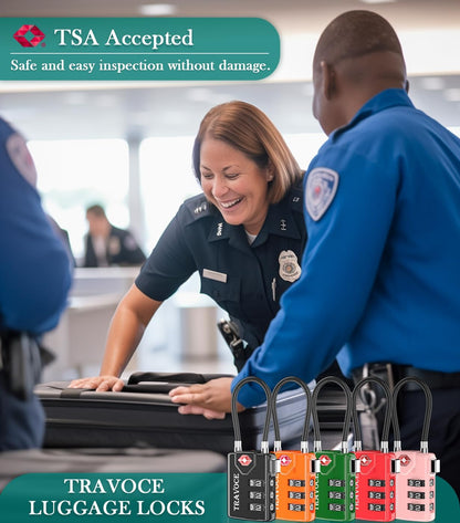 TSA Approved Luggage Locks, Travel Locks Which Also Work Great as Gym Locks, Toolbox Lock, Backpack and More, Orange 2 Pack