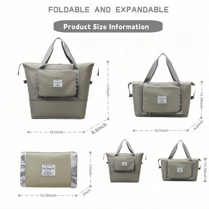 Large Capacity Foldable Travel Bag, Expandable lightweight Carry on Bag, Dry with Wet Separation Spor Duffel Bags