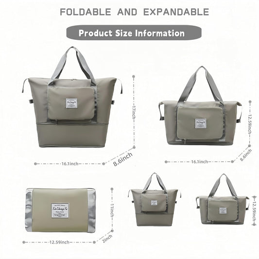 Large Capacity Foldable Travel Bag, Expandable lightweight Carry on Bag, Dry with Wet Separation Spor Duffel Bags