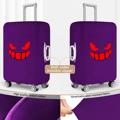 Travel Luggage Cover Thicker Spandex Suitcase Protector Elastic Washable Baggage Covers (S (for 19-20 inch luggage), Purple Eye)