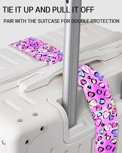 Luggage Straps for Suitcases, Adjustable Travel Belt, Durable Wide Luggage Strap, Cute Suitcase Strap Identifiers with Buckle, Bag Straps for Luggage, Cute Purple Leopard