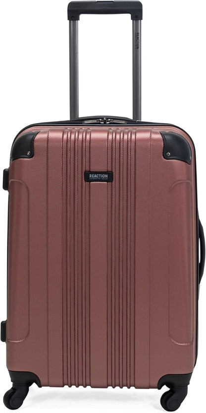 Kenneth Cole REACTION Out of Bounds Lightweight Hardshell 4-Wheel Spinner Luggage, Rose Gold, 24-Inch Checked