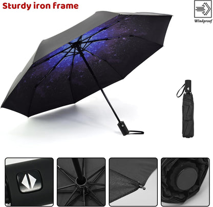 SY COMPACT Umbrella Automatic Travel Waterproof Light Folding Umbrellas Easy Carry for Women and Men