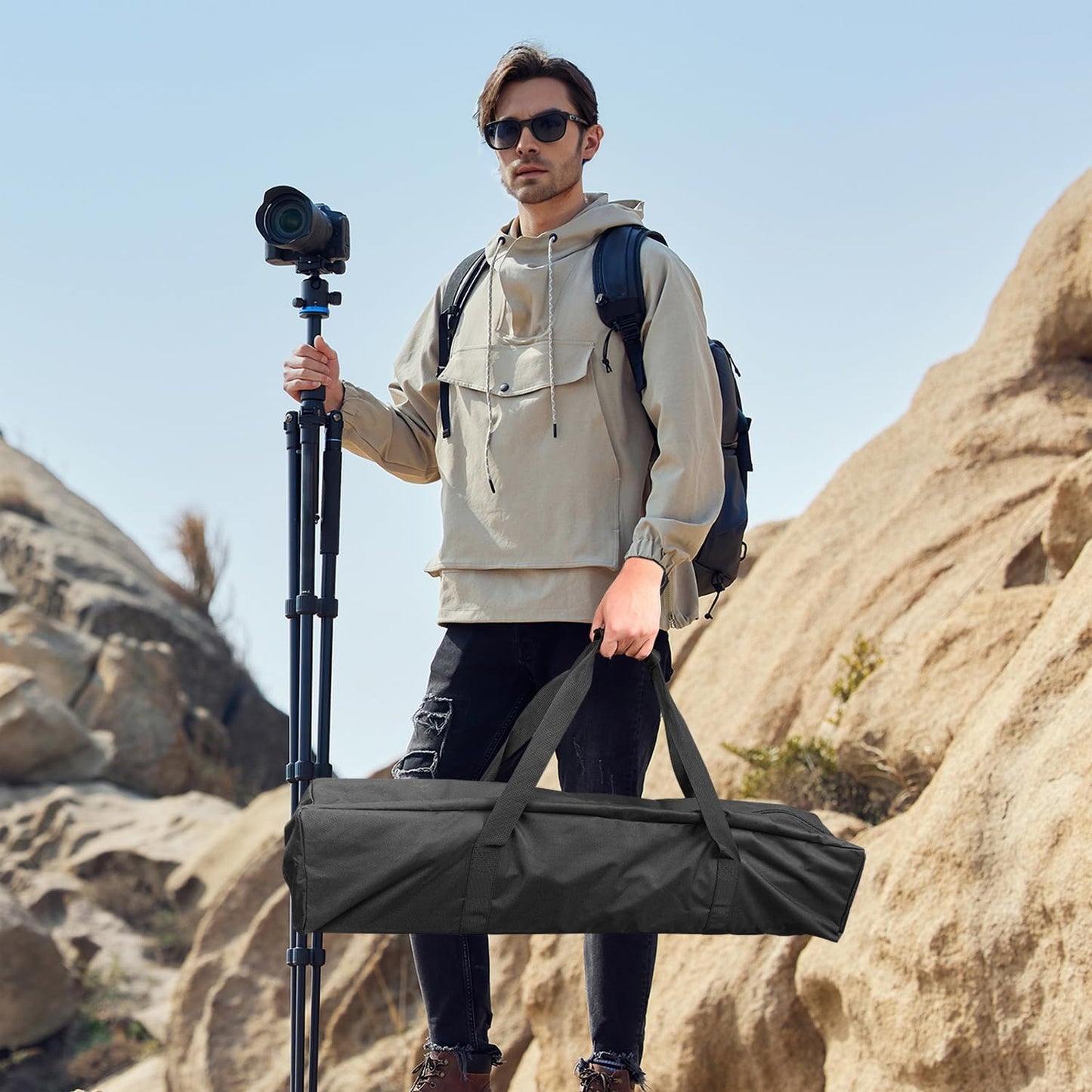 INFANZIA 35inch Sports Duffel Travel Bag, 28L Extra Large Duffel Luggage Bag with Upgrade Zipper, Water Resistant & Foldable Equipment Storage Bag for Fishing Tripod Tent Umbrella, 2PCS