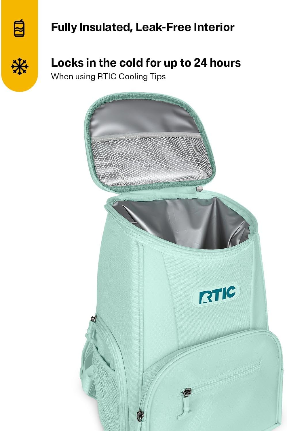 RTIC 15 Can Lightweight Backpack Cooler Soft Insulated Portable Bag for Lunch, Beach, Drink, Beverage, Travel, Camping, Picnic, Car, Hiking,