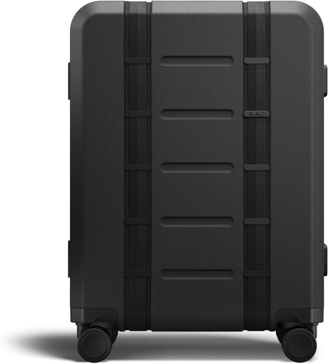 D_b_ Ramverk Pro Carry-On 21 Inch Hardside Luggage Extra Protection Aluminum Frame, Silent 360 Spinner Wheels, TSA Lock, Interior Laptop Compartment and Two Zipper Dividers - Black Frame/Black