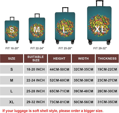 WUJIAONIAO Travel Luggage Cover Baggage Suitcase Cover Protector Skins 18-32 Inch (US-Area, M (for 22-24 inch luggage))