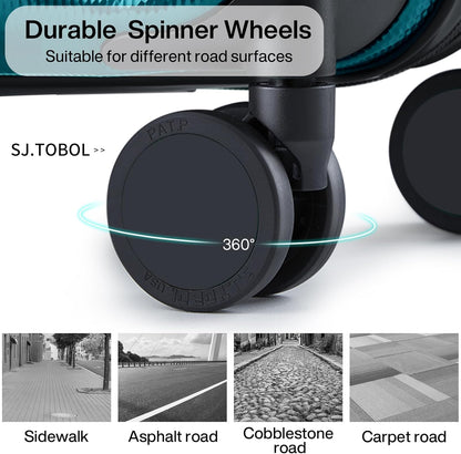 Hanke Luggage Sets 3 piece Carry On Luggage with Wheels PC Hard Shell Suitcases Lightweight Checked Travel Luggage Extra Large Travel Suitcase Woman Men 20/24/29 Inch(Caribbean Blue)