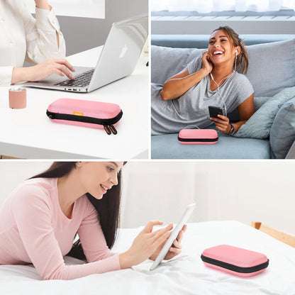 GLCON Electronic Organizer Travel Case - Shockproof Carrying Case Hard Protective Tech Pouch for Power Bank, Earbuds, Hard Drive, Smartphone, Cable, Charger, Adapter - Small Zipper Storage Bag - Pink