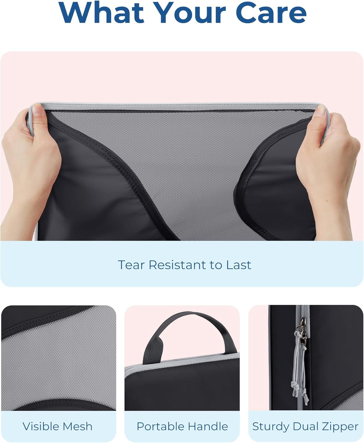 BAGSMART Compression Packing Cubes - 6 Set Travel Packing Cubes for Suitcases, Compression Suitcase Organizers with Shoe Bag