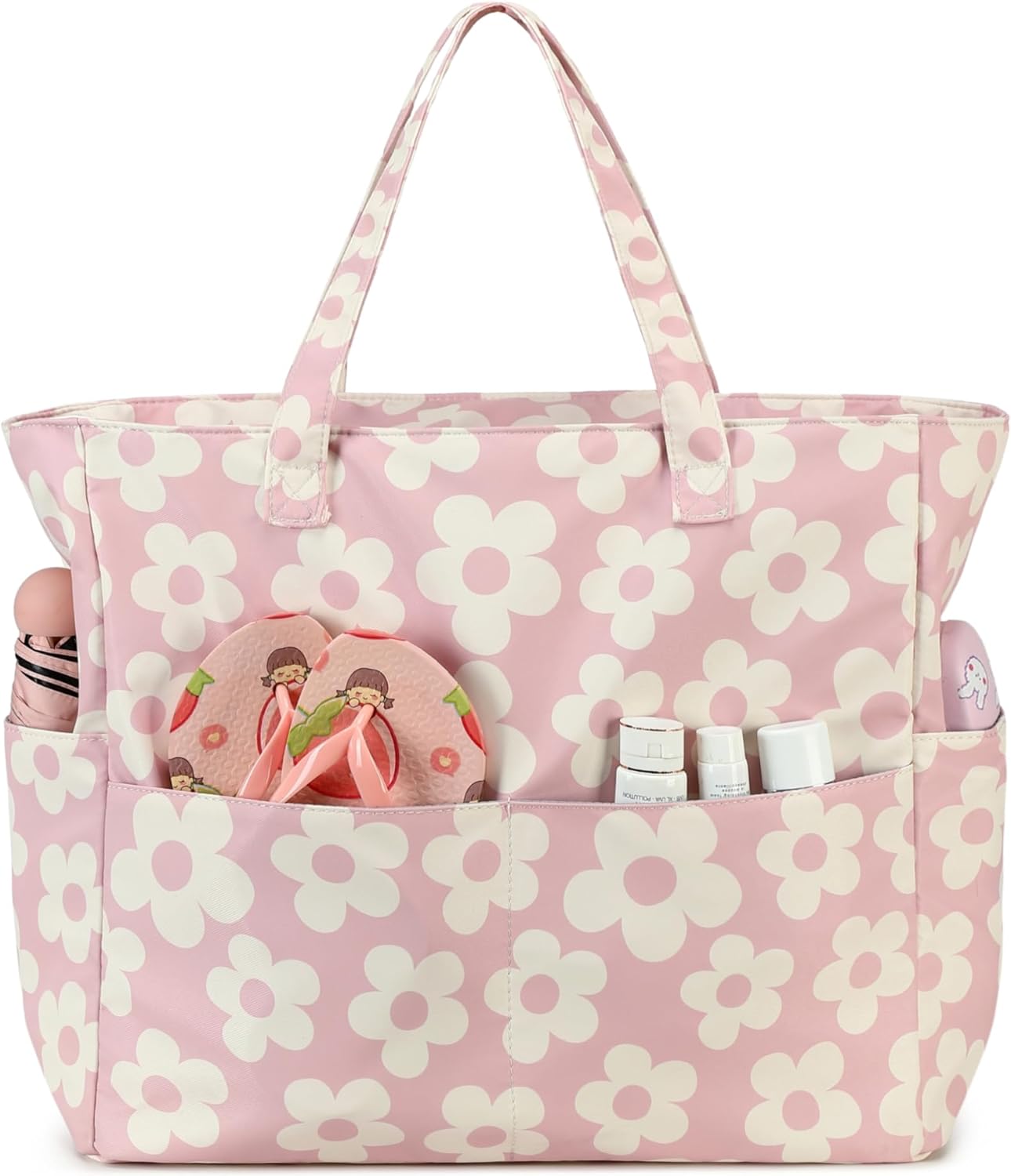 Waterproof Beach Tote Pool Bags for Women Ladies Extra Large Gym Tote Carry On Bag With Wet Compartment for Weekender Travel