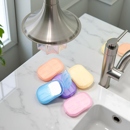 5 Boxes 500 Sheets Disposable Soap Paper Hand Cleaner Fragrance Mini Color Soap Paper for school Indoor, Outdoor, Travel, Camping Hiking Shampoo