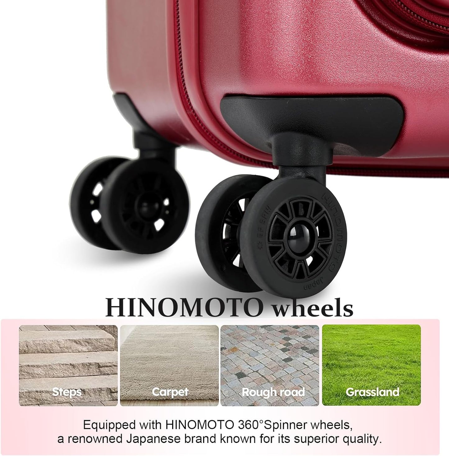 Carry On Luggage, 20 Inch Top Opening Aluminum Frame Lightweight Airline Approved ABS+PC Hard Shell Suitcases with Silent Wheels, TSA Lock, Front Pocket & Wet-dry Separated Six-piece Set