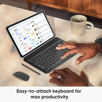 2025 Android 15 Tablet, 12GB+64GB+1TB Expand, 10inch Tablet Productivity Bundle with Keyboard Case, Stylus Pen, Octa-core CPU, Dual Camera, WiFi6, 6000mAh Battery+18W Fast Charge, Support Face Unlock