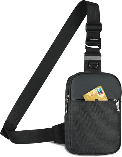 VADOO Mini Sling Bag, Small Crossbody Bag with RFID Blocking for Women and Men, Lightweight Chest Phone Bag for Travel Casual