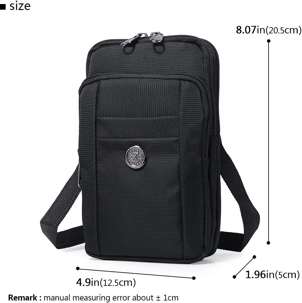 Water-Resistant Oxford Fabric Multifunction Smart Phone Bag /Case, One Shoulder Waist Bag Diagonal Outdoor Cross Bag