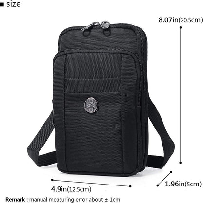 Water-Resistant Oxford Fabric Multifunction Smart Phone Bag /Case, One Shoulder Waist Bag Diagonal Outdoor Cross Bag