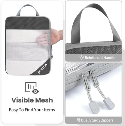 8 Set/6 Set/4 Set Compression Packing Cubes for Travel, Lightweight Vacation Travel Essentials, Travel Accessories for Suitcase Organizer Bags Set, Durable Luggage Organizer