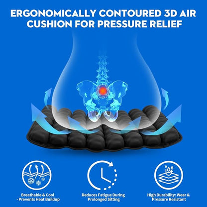 Professional Comfortable 3D Travel Seat Cushion, Air Inflatable Pressure Relief - Image 2
