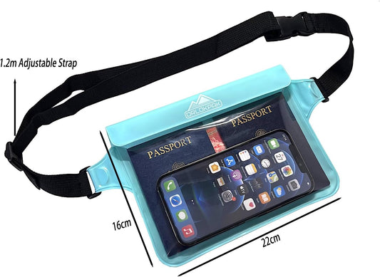 DRLOKPAK Waterproof Waist Bag Pouch Fanny Pack Bum Bag with Secret Holder Keeps Your Phone Kindle Wallet Watch & Valuables Dry - Perfect for Surf Canoe Swim Snorkel Dive Beach Pool(Lime Green)