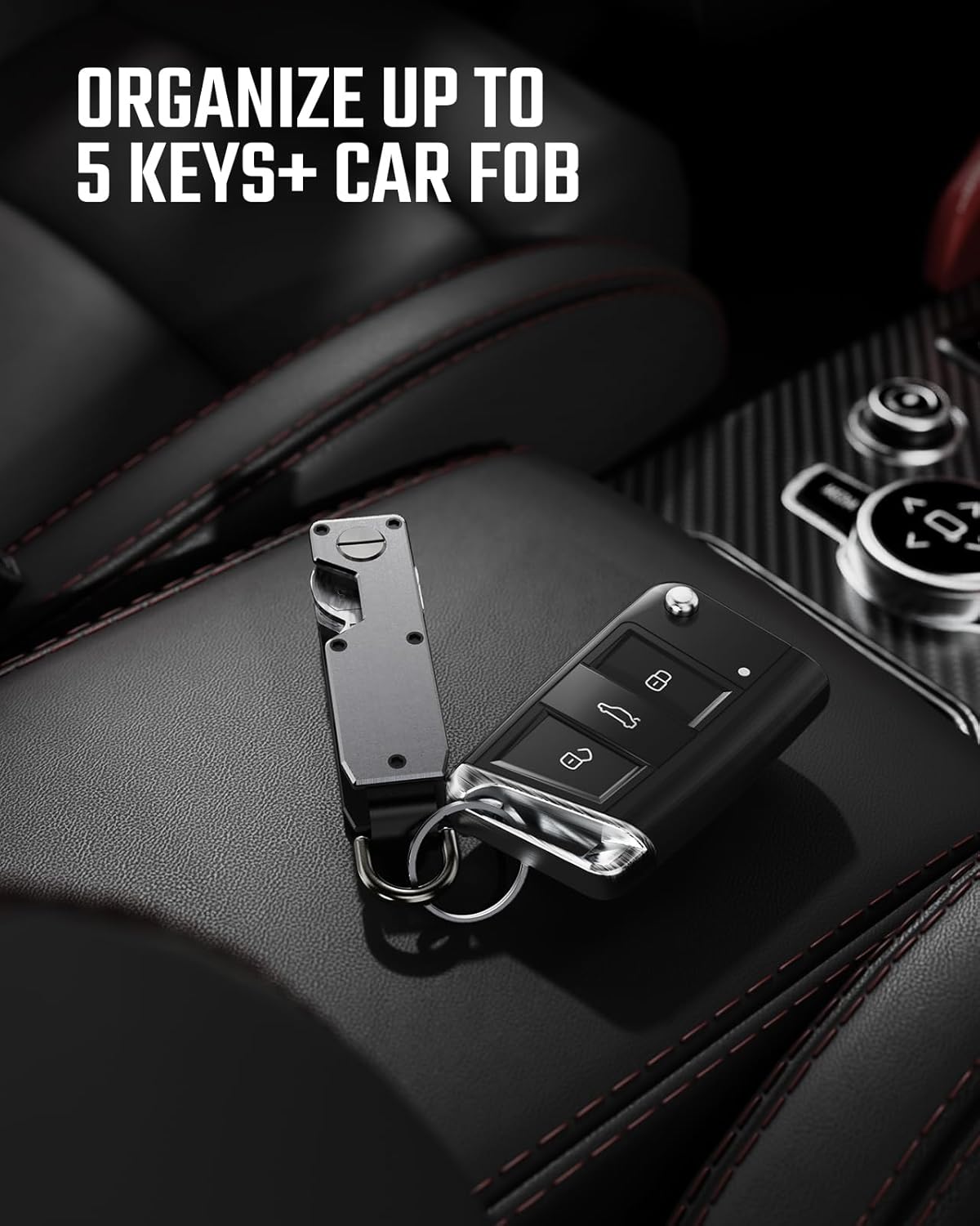 Key Organizer for Men Compact Key Holder Minimalist Key Case Metal Key Chain Key Holder for Keychain Secures 2-5 Keys