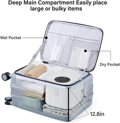 Hanke Hardside Expandable Checked Luggage, 24 Inch Top Opening Trunk Luggages with Spinner Wheels, All-PC Hard Shell Suitcase, Lightweight TSA Checked-Medium(Grey, 83L)