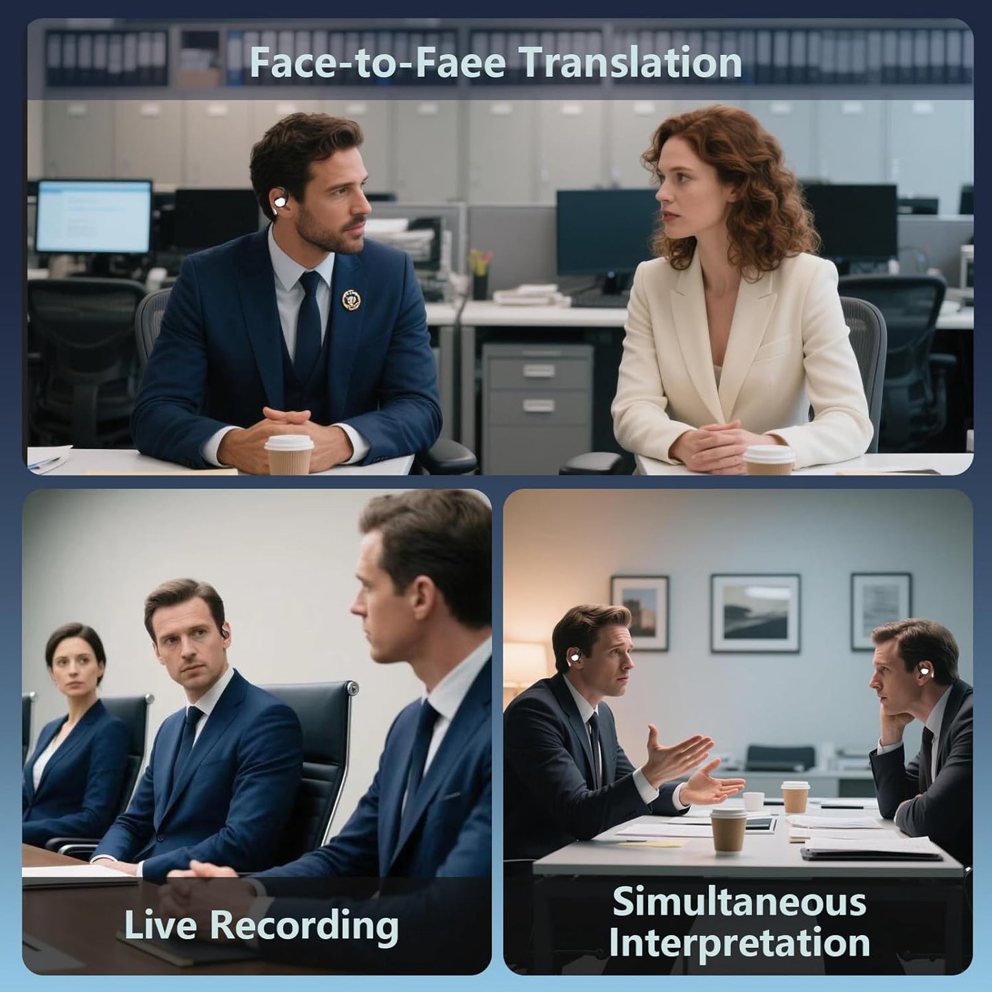 AI Language Translation Earbuds Real Time, Audifonos Traductores Inglés Español, Translator for 144 Languages & Accents, 3-in-1 Translating Headphones with Charging Case, For iOS/Android (Matte Black)