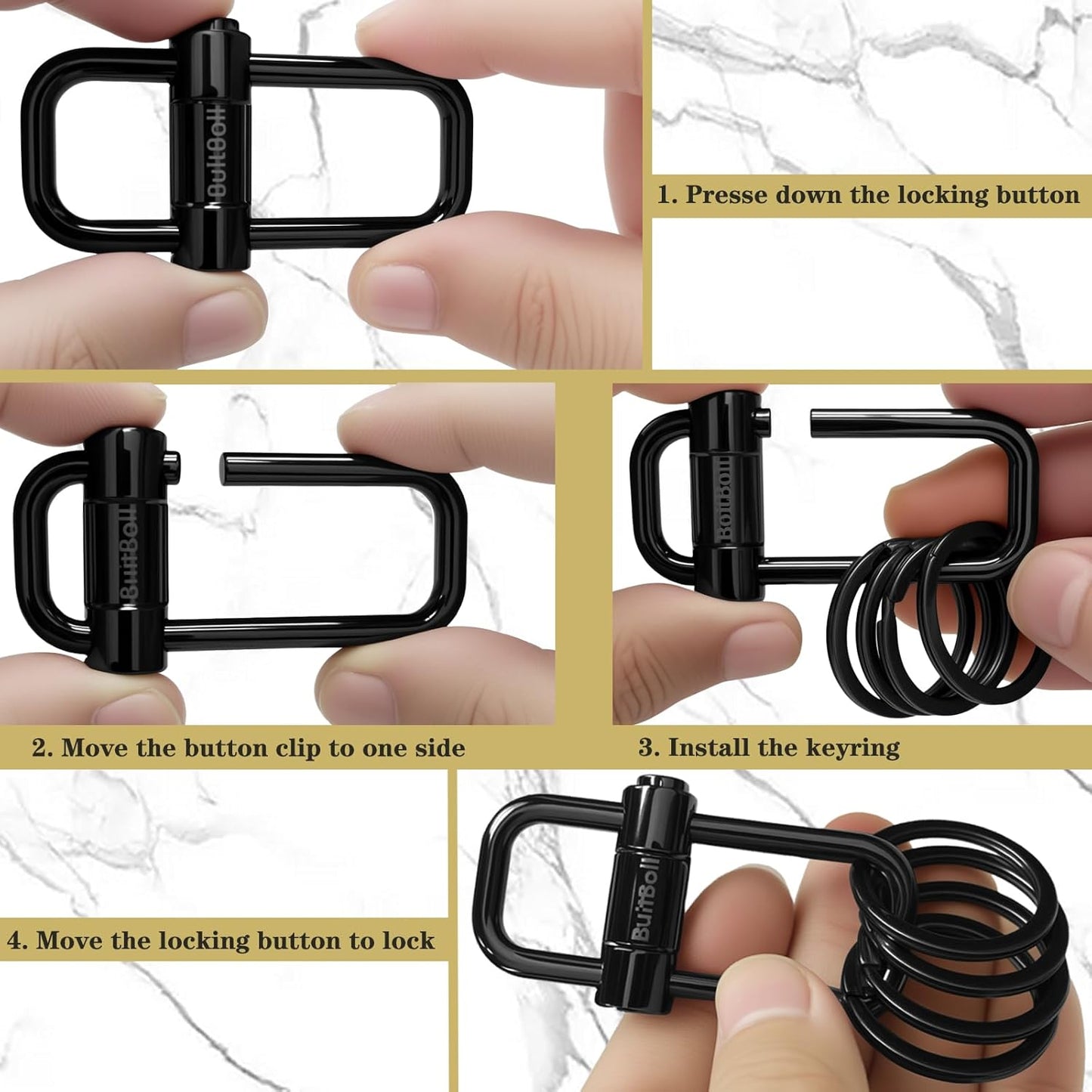 Key Chain, Heavy Duty Lock Key Ring Keychain Clip Key Holder Organizer for Home Car Keys Women Men