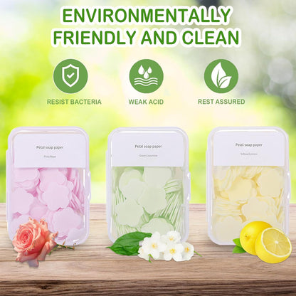 600PCS Portable Mini Soap Sheets – Scented Disposable Hand Washing Paper, Travel-Friendly & Water-Soluble Soap for Camping, Hiking & Outdoor Use
