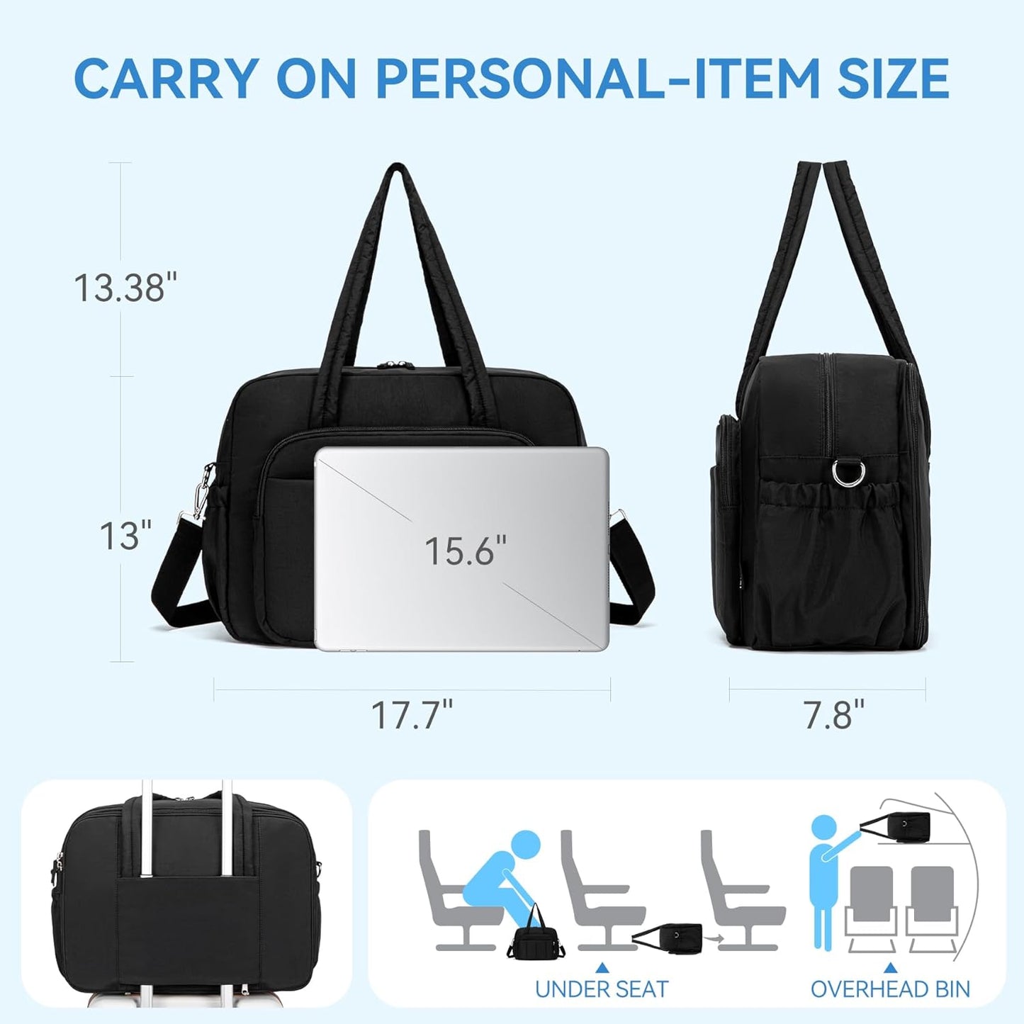 CLUCI Gym Bag for Women, Travel Duffle Bag Carry on Weekender Bags Puffer Tote Bag