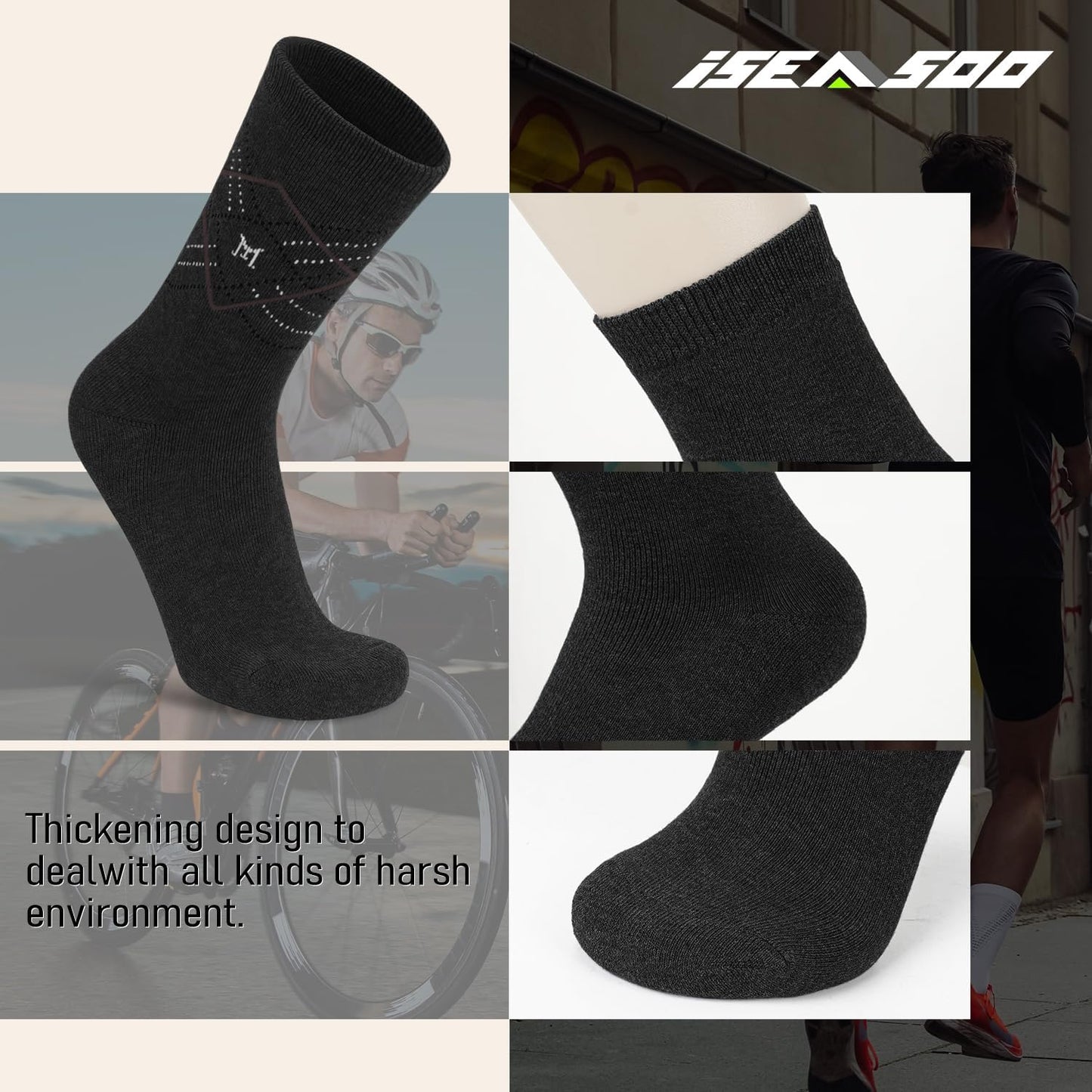Iseasoo Copper Compression Socks for Men & Women – Plantar Fasciitis Relief, Ankle Support & Circulation – Running & Recovery