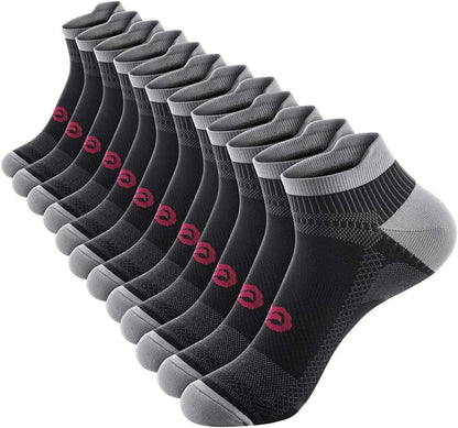 PAPLUS Ankle Compression Sock for Men and Women 2/4/6 Pairs, Low Cut Compression Running Sock with Ankle Support