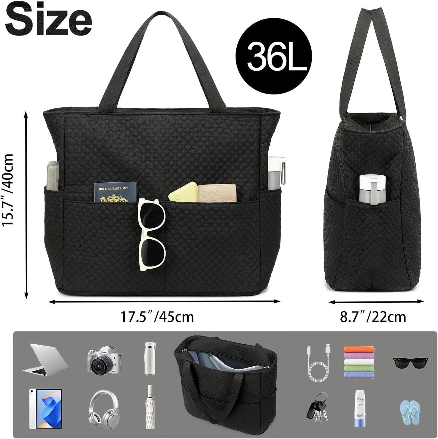 Beach Pool Bags Tote for Women Ladies Large Gym Tote Carry On Bag With Wet Compartment for Weekender Travel Waterproof