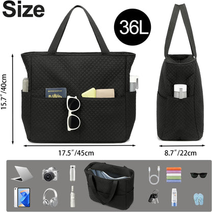 Beach Pool Bags Tote for Women Ladies Large Gym Tote Carry On Bag With Wet Compartment for Weekender Travel Waterproof