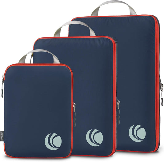 Cipway Compression Packing Cubes, Ultralight Luggage Organizer Bags, Travel Essentials for Carry on Suitcase (3 Piece,Blue)