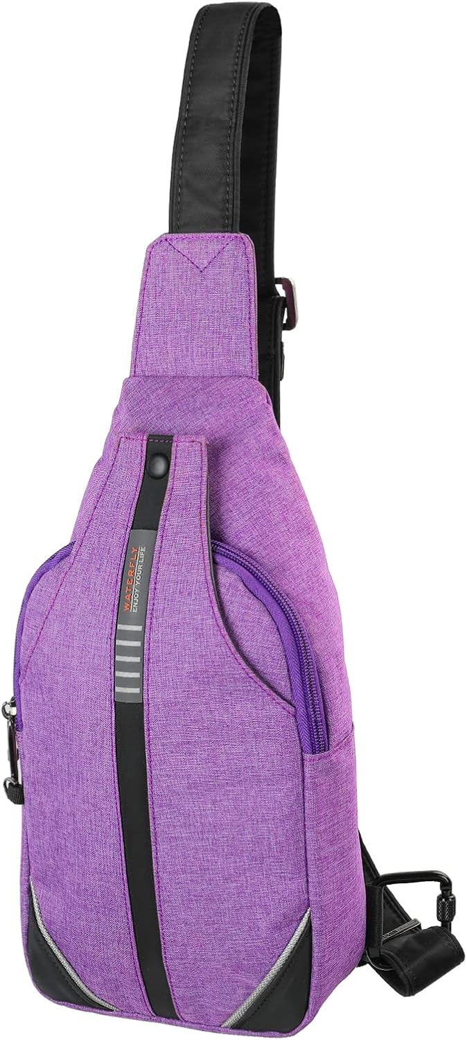 WATERFLY Small Crossbody Sling Backpack Anti Theft Backpack for Traveling Chest Shoulder Bag